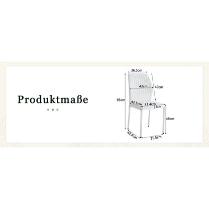Esszimmerstuhl 4er Set Weiss – Modernes Polsterstuhl Set aus Kunstleder & Metallbeinen in Silber