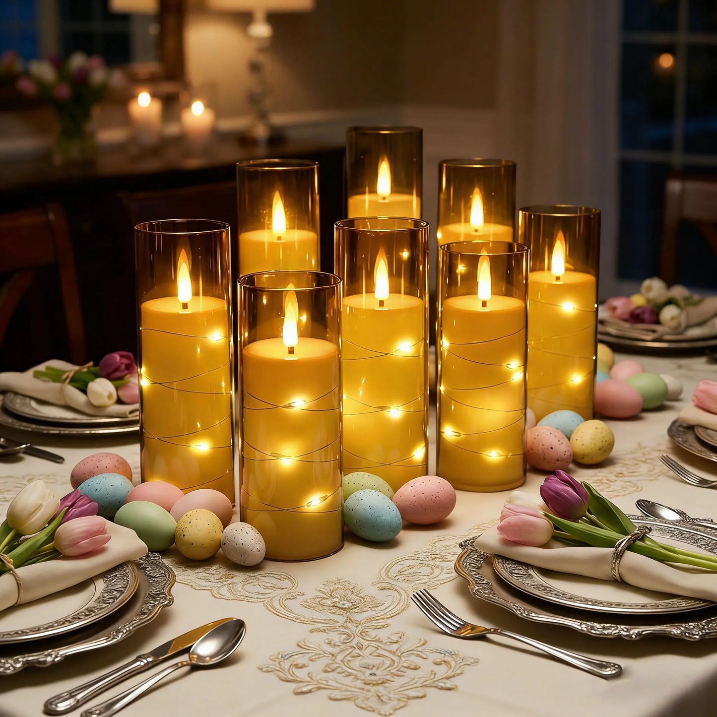 LED Kerzen Flammenlos 6er Set – Täuschend Echte Batteriebetriebene LED Flackerkerzen
