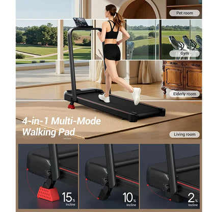 Laufband Klappbar mit Steigung – Leises Walking Pad für Zuhause bis 136kg