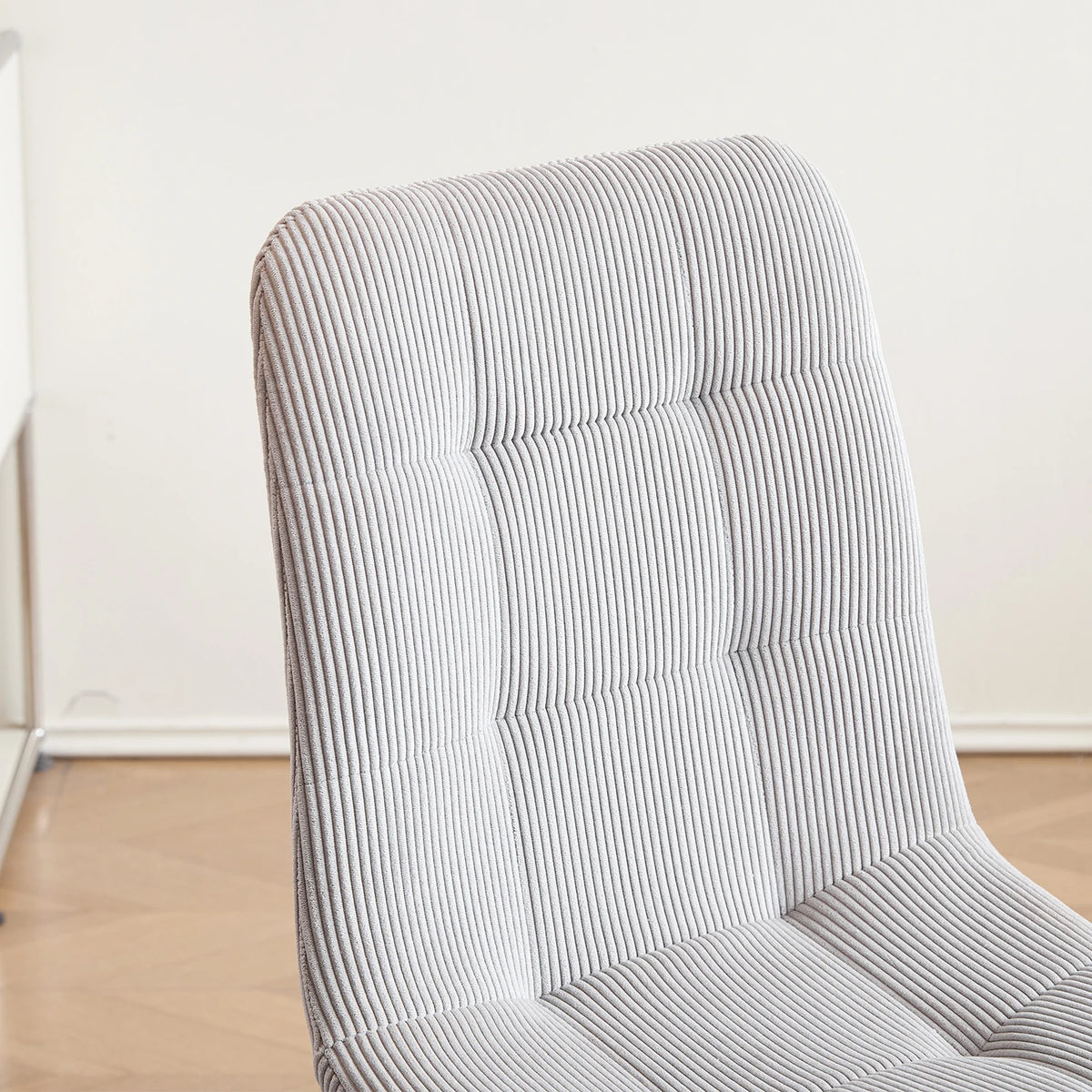 Polsterstühle Cord 2er Set Grau – Moderne Esszimmerstühle mit Metallbeinen für Küche & Wohnzimmer