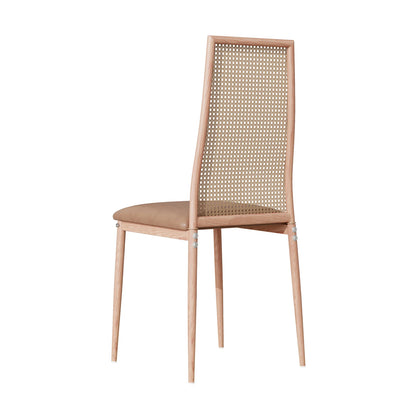 Esszimmerstuhl 2er Set Rattan – Modernes Polsterstuhl Set im Landhausstil mit Metallbeinen bis 150kg