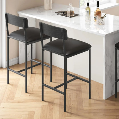 Modernes Stehtisch Set mit 2 Barhockern – Kompakte Esstisch Garnitur mit Regal für Küche