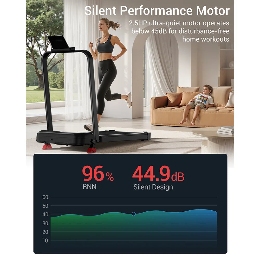 Laufband Klappbar mit Steigung – Leises Walking Pad für Zuhause bis 136kg