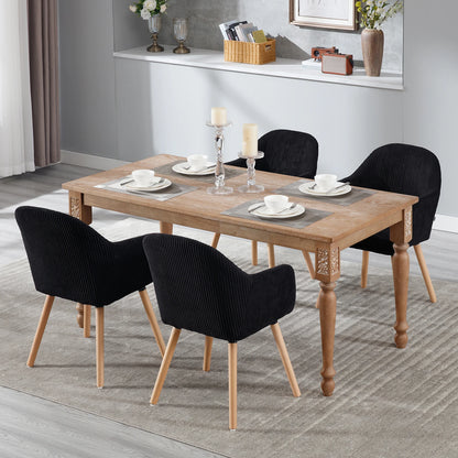Esszimmerstuhl 2er Set Cord – Modernes Polsterstuhl Set mit Massivholzbeinen & Armlehne