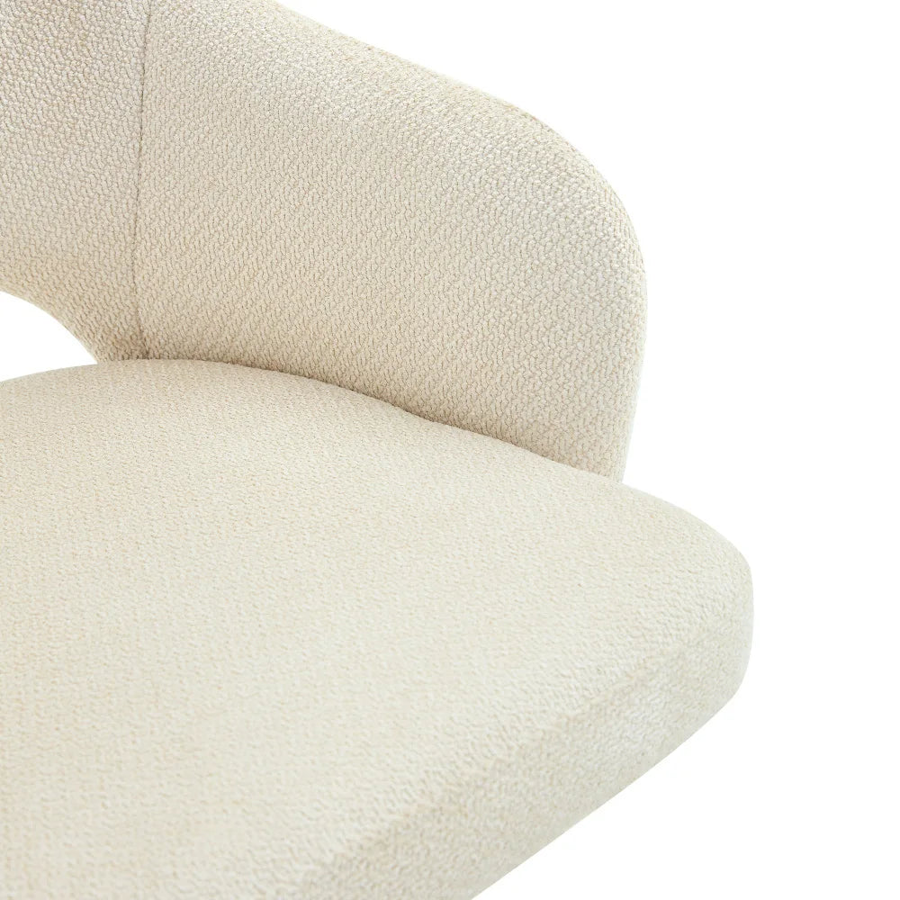 Drehbare Esszimmerstühle 2er Set Beige – Polsterstühle mit Massivholzbeinen & 360° Funktion