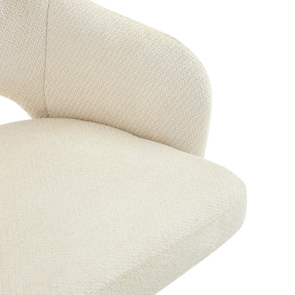 Drehbare Esszimmerstühle 2er Set Beige – Polsterstühle mit Massivholzbeinen & 360° Funktion