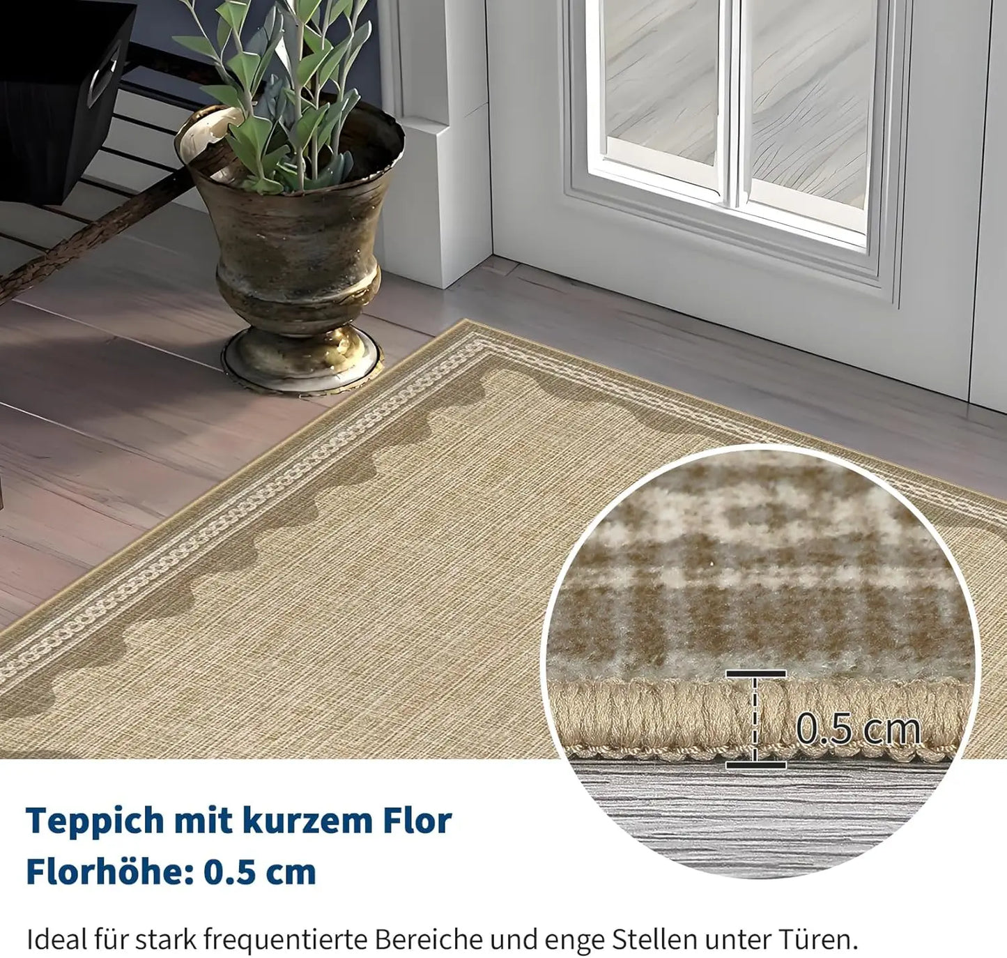 Weicher Teppich Läufer 120x170cm – Pflegeleichter Vorleger für Wohnzimmer & Schlafzimmer