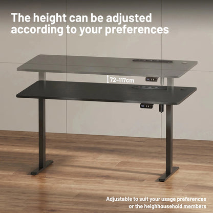 Elektrischer Höhenverstellbarer Stehschreibtisch 140 cm Schwarz – Ergonomischer Schreibtisch mit Memory-Funktion