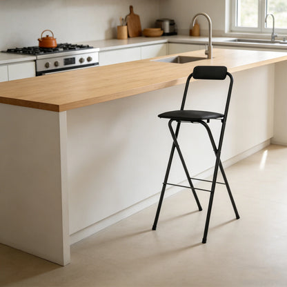 Klappbarer Barhocker 70cm Sitzhöhe – Moderner Tresenstuhl aus Stahl & Kunstleder bis 125kg