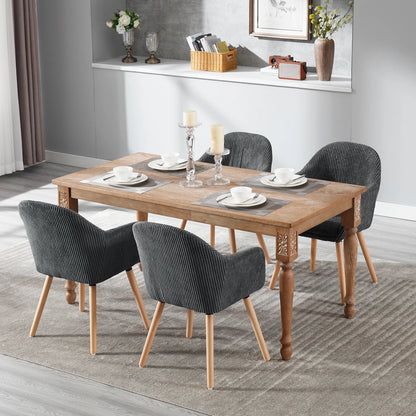 Esszimmerstuhl 2er Set Cord – Modernes Polsterstuhl Set mit Massivholzbeinen & Armlehne