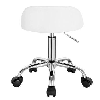 Höhenverstellbarer Rollhocker Samt Dunkelgrau – Ergonomischer Arbeitshocker mit Rückenlehne