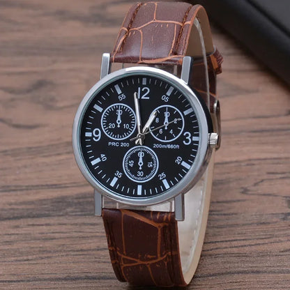 Herren Armbanduhr Schwarz Lederarmband – Minimalistische Analog Quarz Uhr