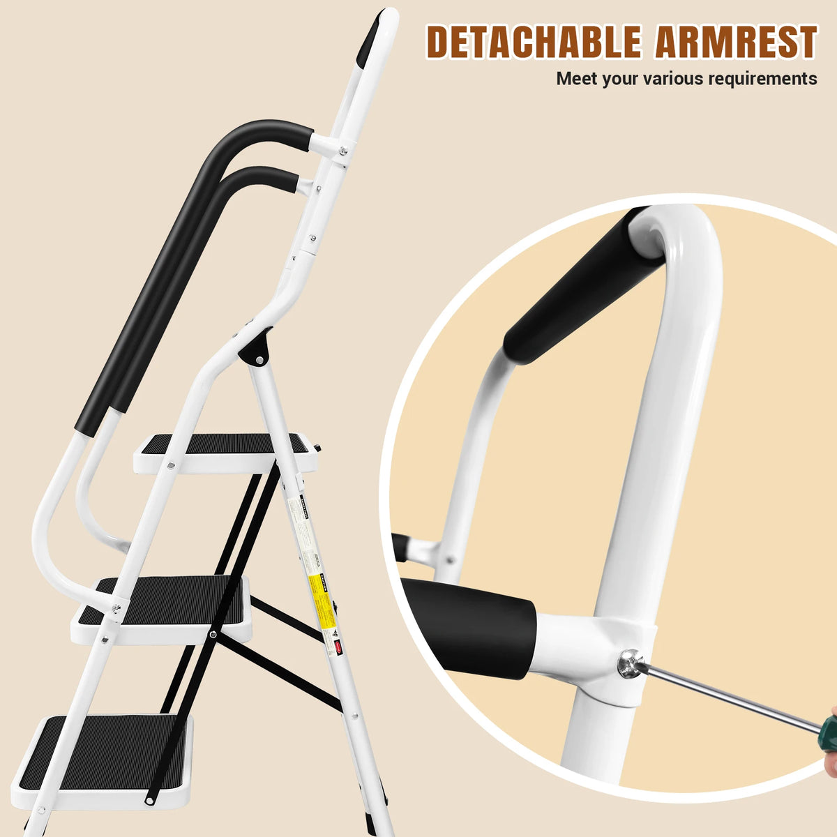 Bistrotisch Klappbar 60cm – Runder Stehtisch aus Metall fuer Balkon, Garten & Küche