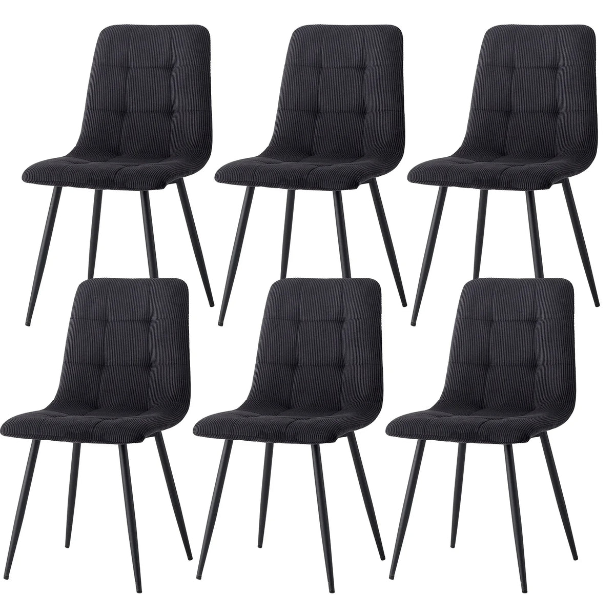 Polsterstühle Cord 2er Set Grau – Moderne Esszimmerstühle mit Metallbeinen für Küche & Wohnzimmer