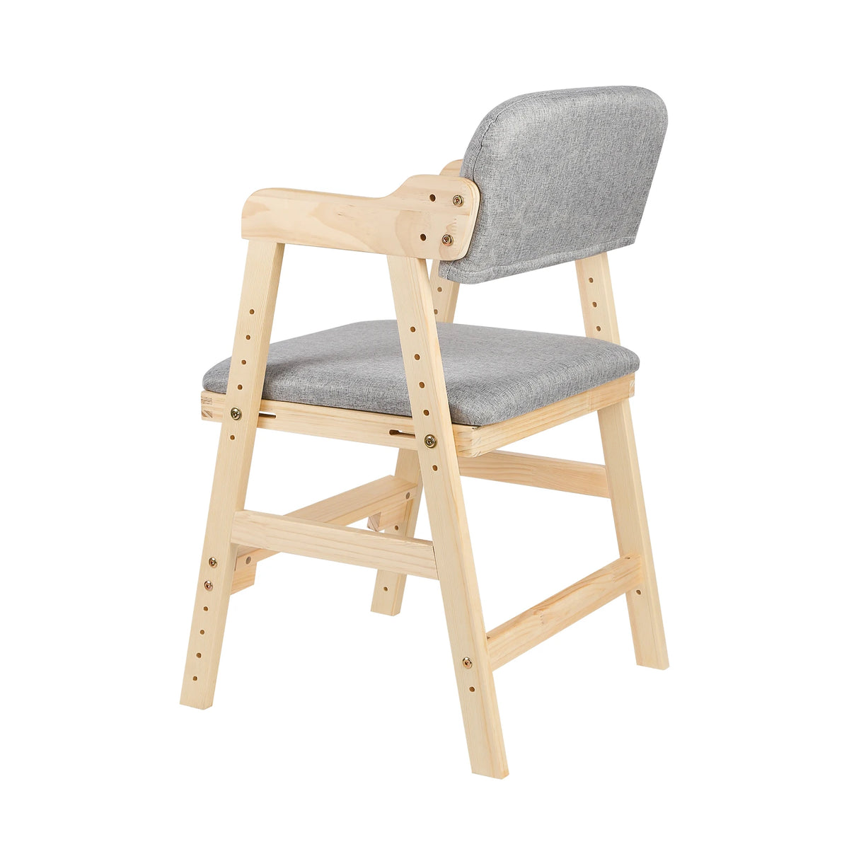 Kinderstuhl Höhenverstellbar aus Kiefernholz – Ergonomischer Mitwachsender Holzstuhl bis 90kg