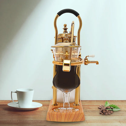 Belgische Siphon Kaffeemaschine Gold – Royale Belgische Kaffee-Siphon aus Edelstahl & Borosilikatglas