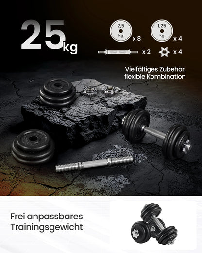 Kurzhantel Set 30kg aus Gusseisen – 2er Set Hanteln verstellbar mit Sternverschlüssen