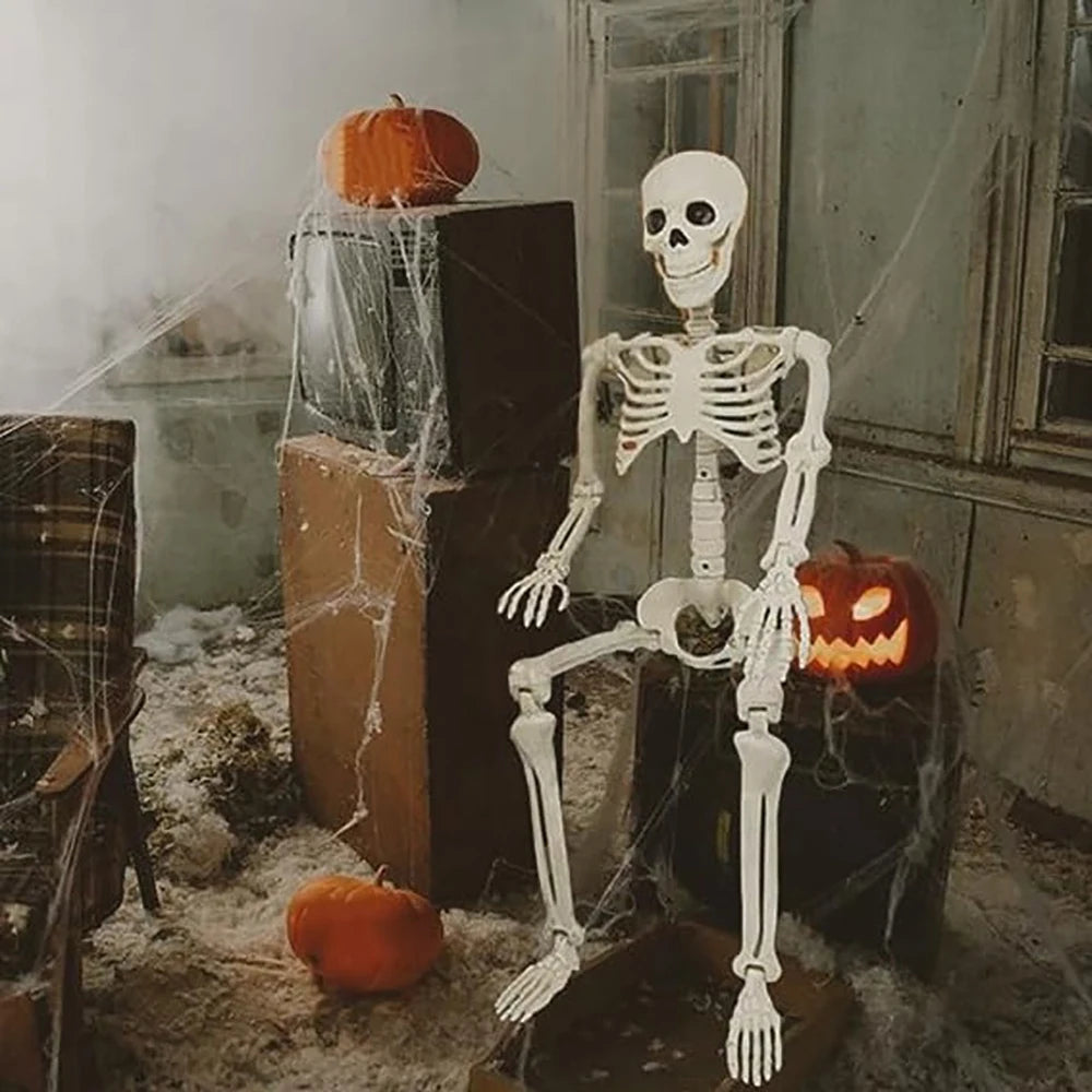 Skelett 90cm Halloween Dekoration – Realistisches Kunststoff Human Skeleton für Horror Party