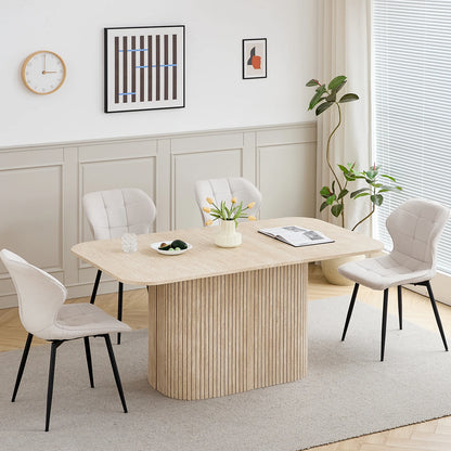 Ovaler Esstisch Holzoptik 160x90cm – Moderner Küchentisch aus MDF für 4-6 Personen