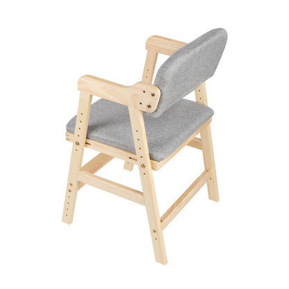 Kinderstuhl Höhenverstellbar aus Kiefernholz – Ergonomischer Mitwachsender Holzstuhl bis 90kg