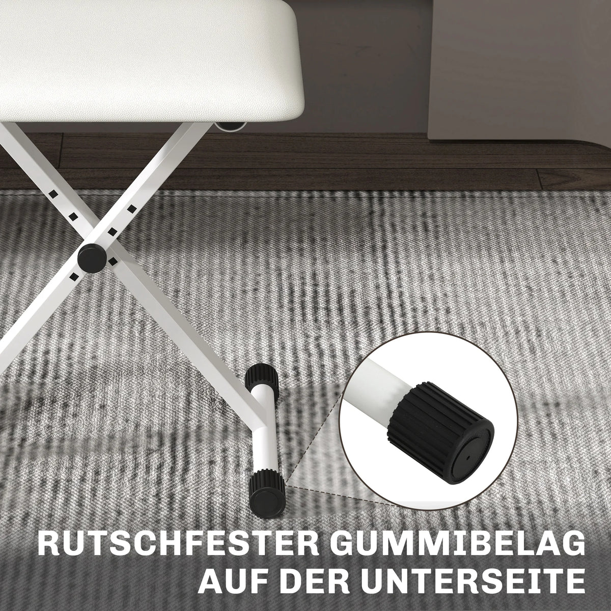 Klavierhocker Höhenverstellbar X-Rahmen 37-47cm – Faltbare Sitzbank Piano Stuhl Schwarz