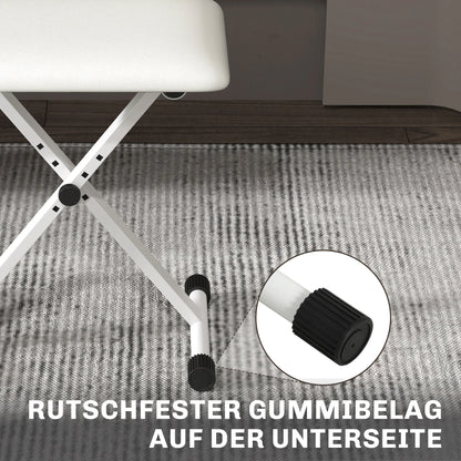 Klavierhocker Höhenverstellbar X-Rahmen 37-47cm – Faltbare Sitzbank Piano Stuhl Schwarz