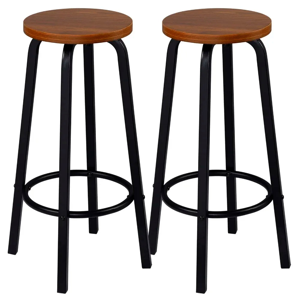 WOLTU Barhocker 2er Set Metall 72cm – Moderne Tresenstühle Holzoptik für Küche & Bar