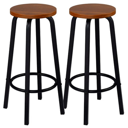 WOLTU Barhocker 2er Set Metall 72cm – Moderne Tresenstühle Holzoptik für Küche & Bar