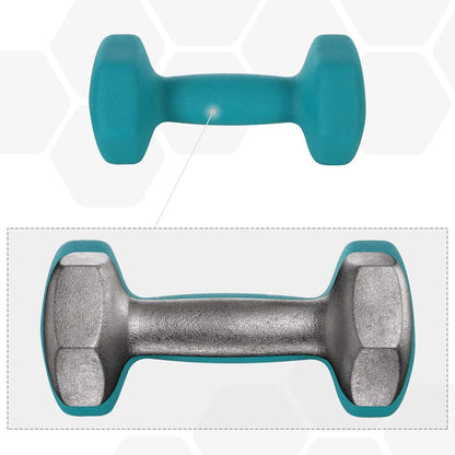 Kurzhantel Set 6er mit Hantelablage – Neopren Hanteln 1kg 2kg 3kg für Frauen & Homegym