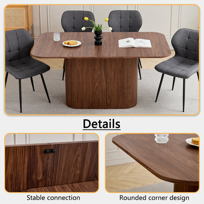 Esstisch Holzoptik Dunkelbraun 160x90cm – Moderner Skandi Küchentisch aus MDF für 6 Personen