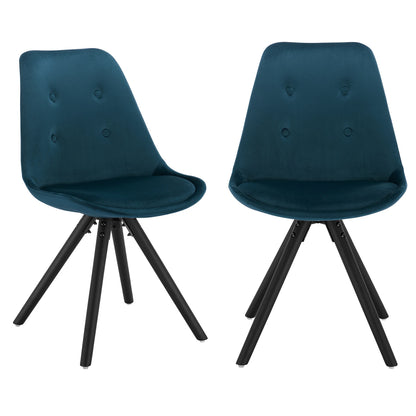 Moderne Esszimmerstühle 2er Set Massivholz – Polsterstuhl mit Rückenlehne für Küche & Esstisch