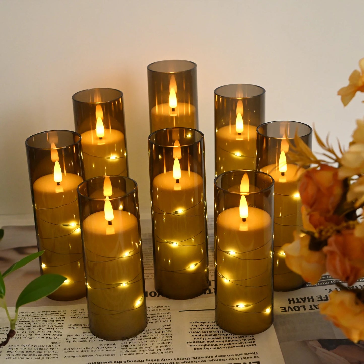 LED Kerzen Flammenlos 6er Set – Täuschend Echte Batteriebetriebene LED Flackerkerzen