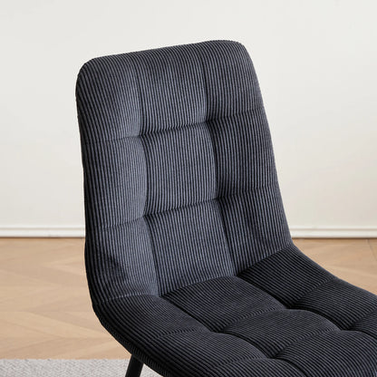 Polsterstühle Cord 2er Set Grau – Moderne Esszimmerstühle mit Metallbeinen für Küche & Wohnzimmer