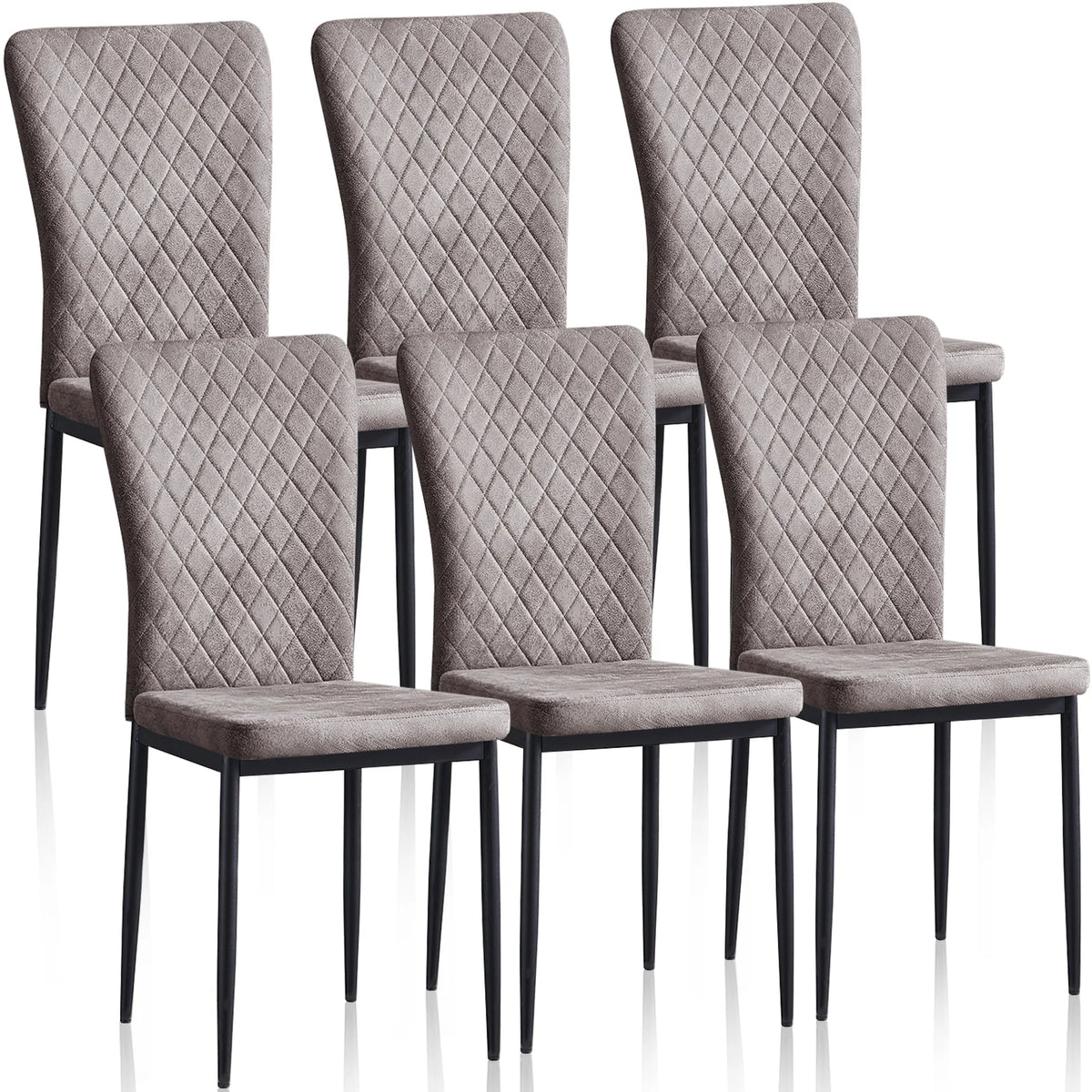 Esszimmerstuhl 6er Set Schwarz – Modernes Freischwinger Set aus PU Kunstleder mit Armlehnen & Metallgestell
