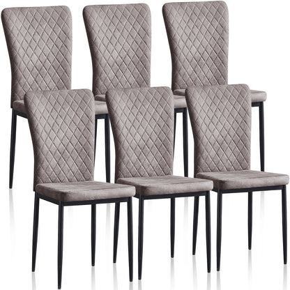 Esszimmerstuhl 6er Set Schwarz – Modernes Freischwinger Set aus PU Kunstleder mit Armlehnen & Metallgestell