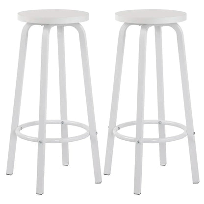 WOLTU Barhocker 2er Set Metall 72cm – Moderne Tresenstühle Holzoptik für Küche & Bar