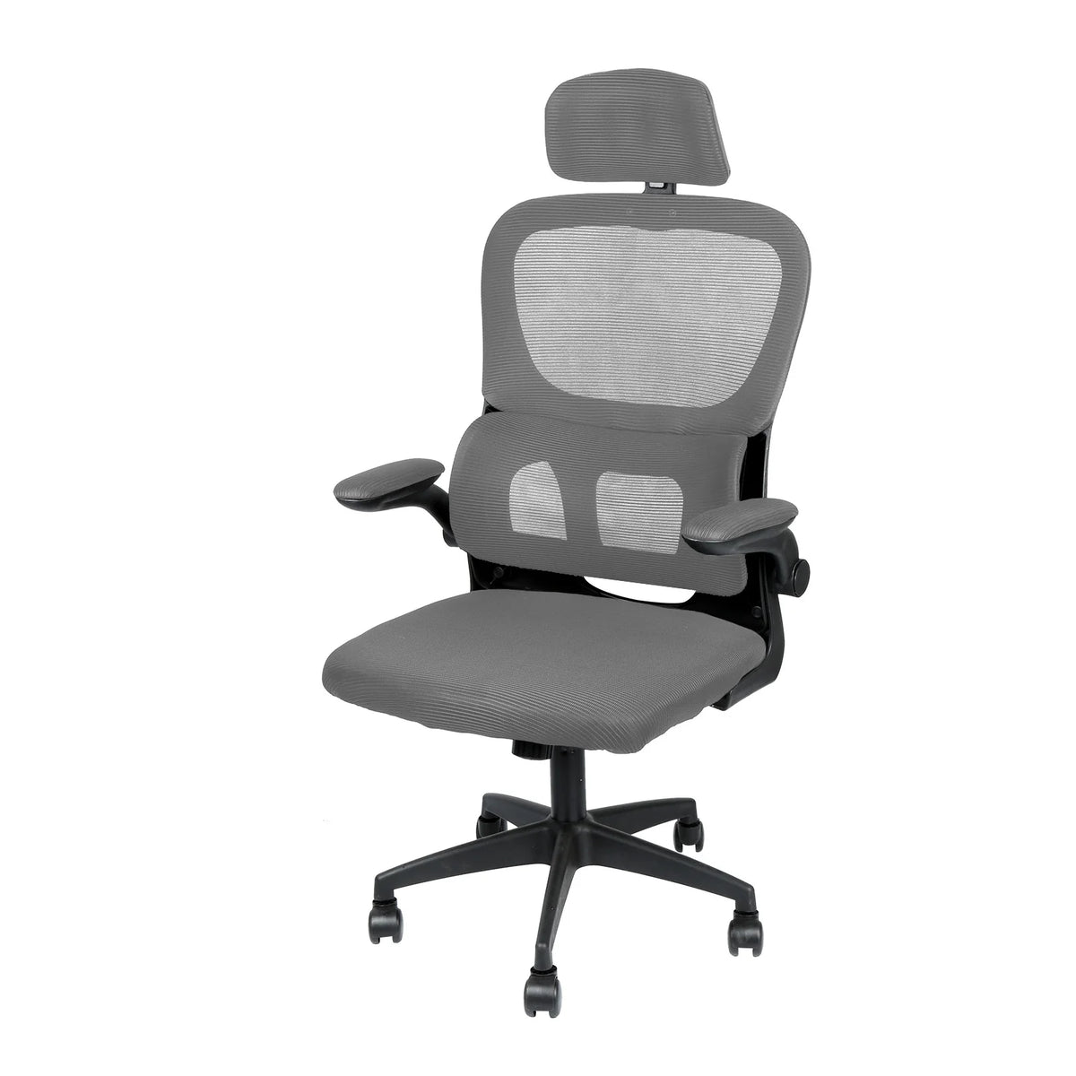 Bürostuhl Ergonomisch mit Netzbespannung – Drehstuhl Höhenverstellbar mit Armlehnen & Kopfstütze