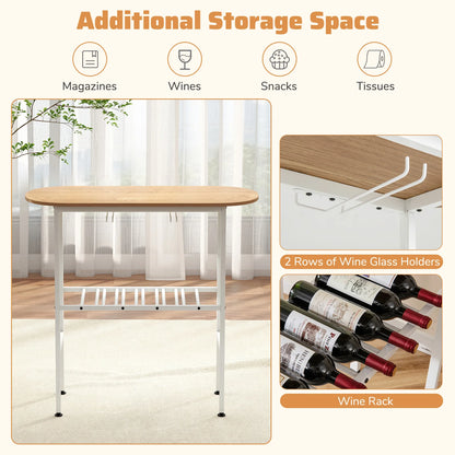 3-Teiliges Bartisch Set Industrial mit Weinregal – Kompaktes Stehtisch Set für Küche & Bar