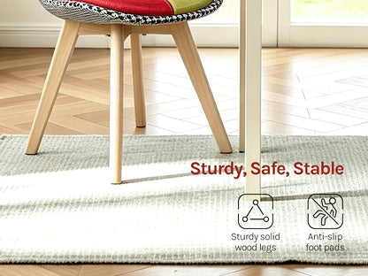 Esszimmerstuhl 4er Set Patchwork – Modernes Skandi Polsterstuhl Set mit Massivholzbeinen bis 150kg