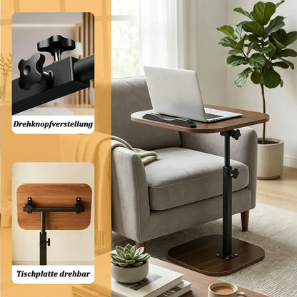 Beistelltisch Höhenverstellbar Holz 360° – Flexibler Pflegetisch Laptoptisch Couch