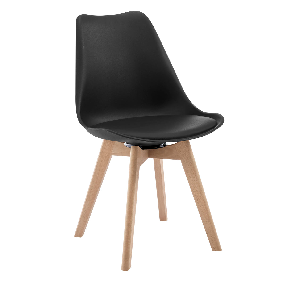 Esszimmerstühle 2er Set Drehbar – Moderner Polsterstuhl aus Kunstleder & Massivholz