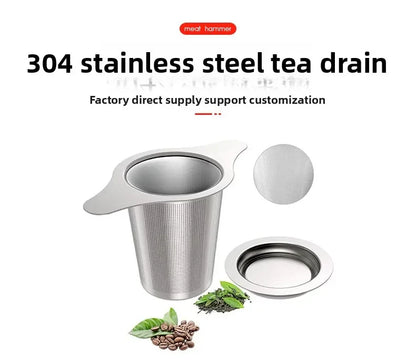 Edelstahl Teeseiher mit Silikondeckel – Feines Tee & Kaffeesieb für Tassen & Kannen