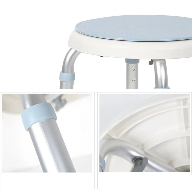 Drehbarer Duschhocker Höhenverstellbar – Rutschfester Badesitz Aluminium bis 136 kg