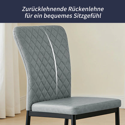 Esszimmerstuhl 6er Set Schwarz – Modernes Freischwinger Set aus PU Kunstleder mit Armlehnen & Metallgestell