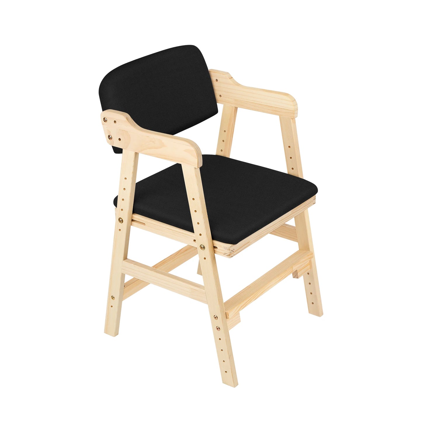 Kinderstuhl Höhenverstellbar aus Kiefernholz – Ergonomischer Mitwachsender Holzstuhl bis 90kg
