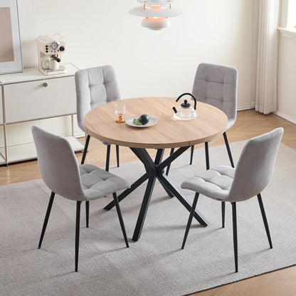 Polsterstühle Cord 2er Set Grau – Moderne Esszimmerstühle mit Metallbeinen für Küche & Wohnzimmer