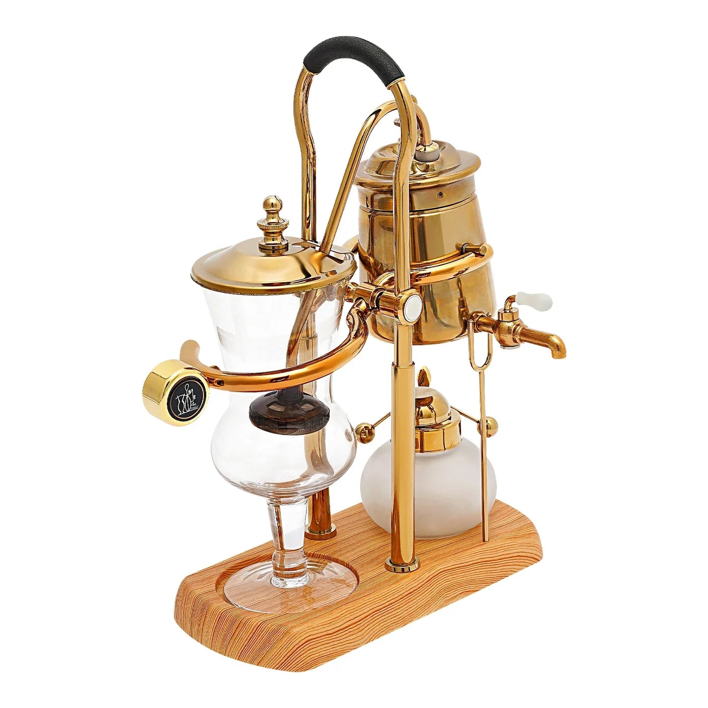 Belgische Siphon Kaffeemaschine Gold – Royale Belgische Kaffee-Siphon aus Edelstahl & Borosilikatglas
