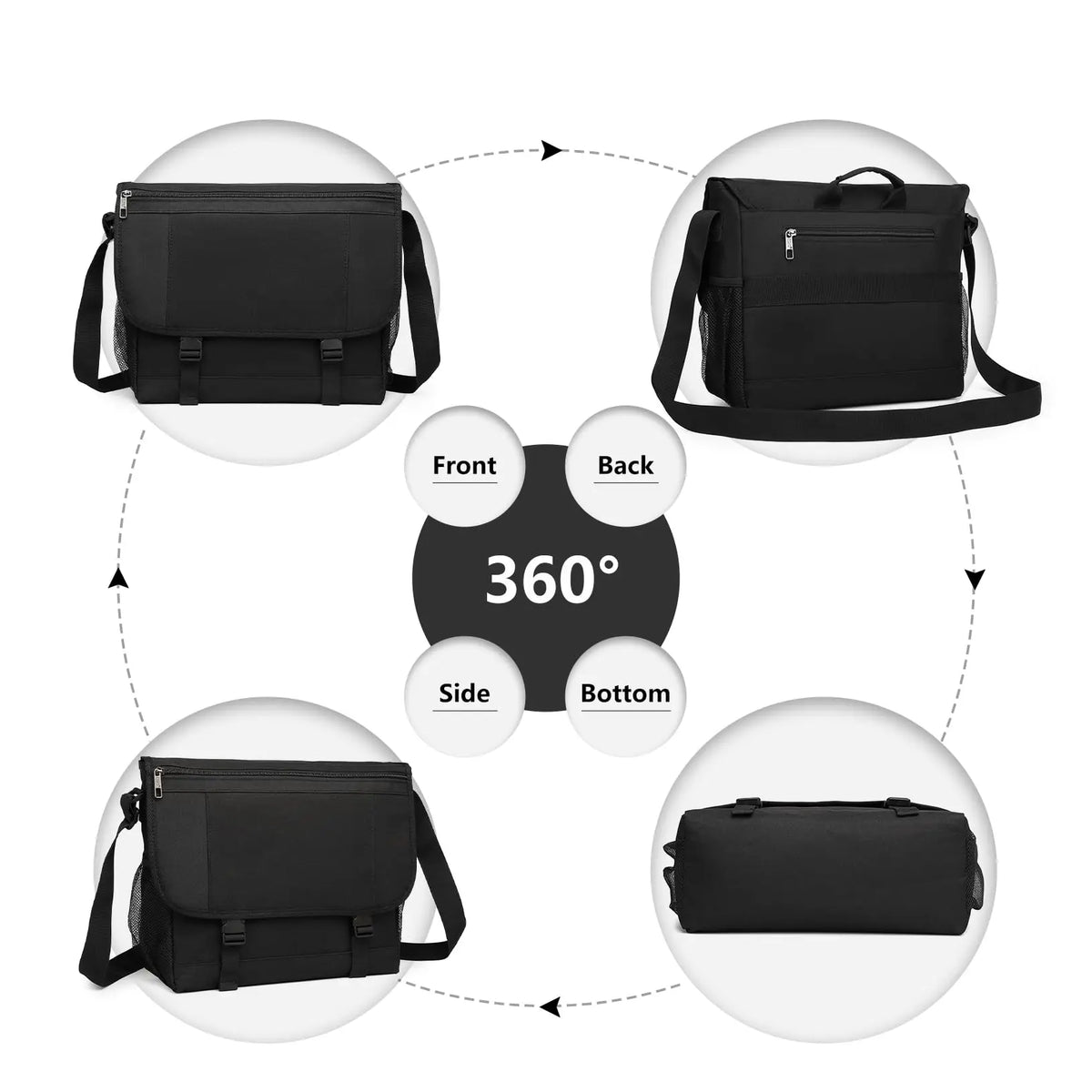 Laptoptasche 15,6 Zoll Messenger Bag – Wasserdichte Schultertasche fuer Buero Studium & Reisen