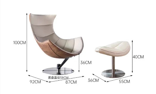 Sessel Creme – Moderner Polstersessel mit Holz-Edelstahl-Rahmen & Stoffbezug fuer Wohnzimmer & Schlafzimmer