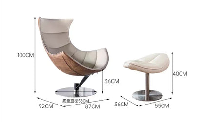 Sessel Creme – Moderner Polstersessel mit Holz-Edelstahl-Rahmen & Stoffbezug fuer Wohnzimmer & Schlafzimmer